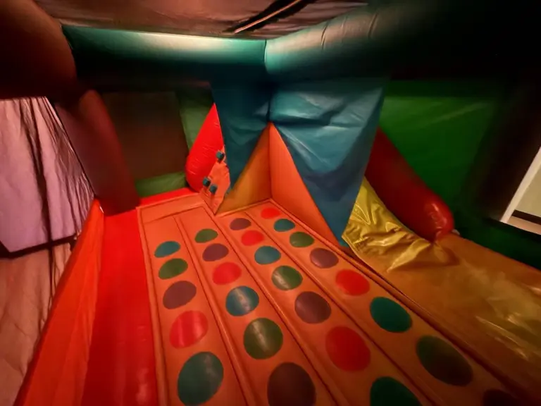 Colorful inflatable bouncy castle interior