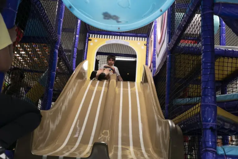 Large slide in the soft play playground