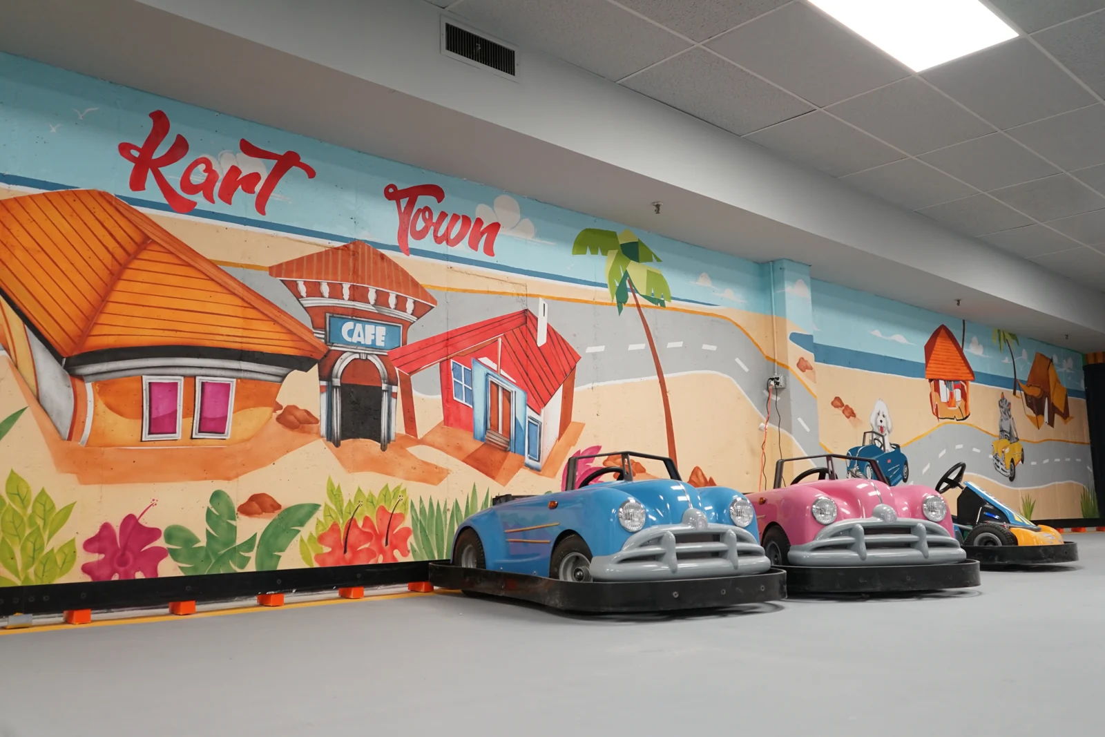 Classic Karts beside the Kart Town mural