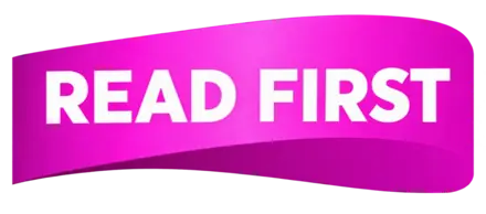 “READ FIRST” in bold white letters on a curved bright pink banner.