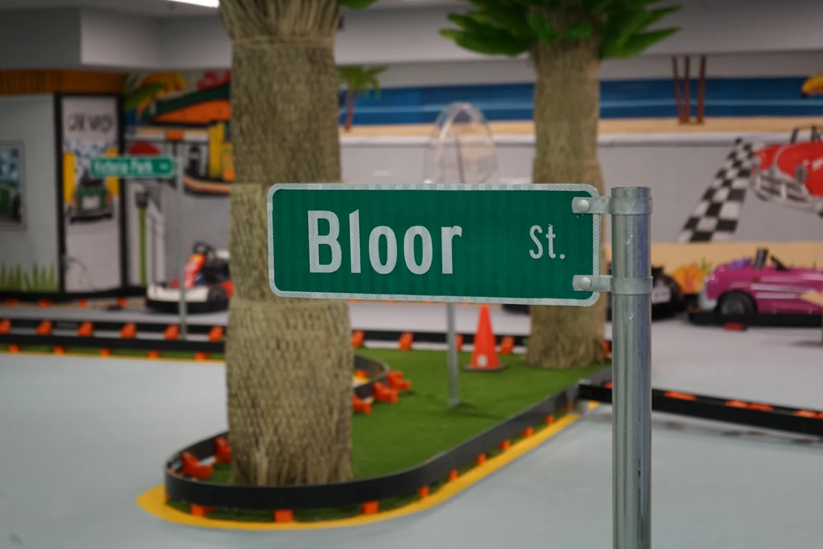 Bloor Street sign beside the Kart Town track