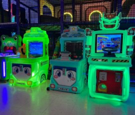Pint-sized arcade rides light up just for our youngest guests. Light-up kiddie arcade rides for young children